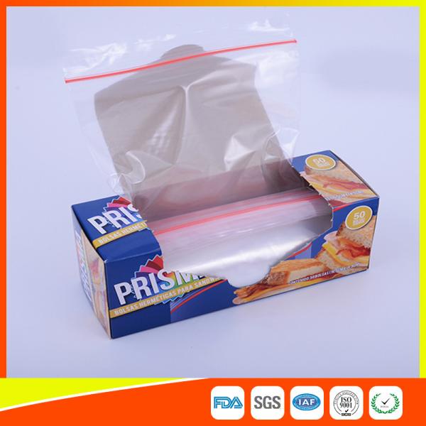 PE Transparent Plastic Snack Bags With Zipper , Reusable Snack And Sandwich Bags