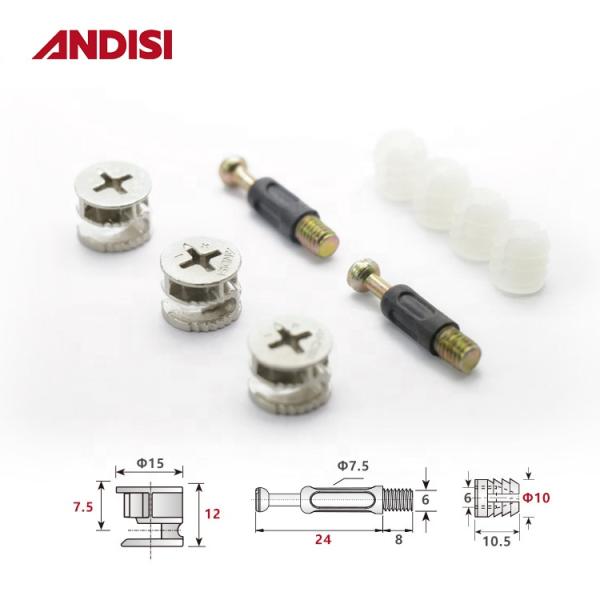 Combination Dowel Furniture Connector Cam Screw Plastic Transparent Expanding Threaded Sleeve Nut M6 Nylon Insert Lock Nut