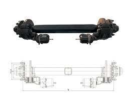 German Type Semi Drop Axle Tractor Trailer Axle 20T ODM 1840mm