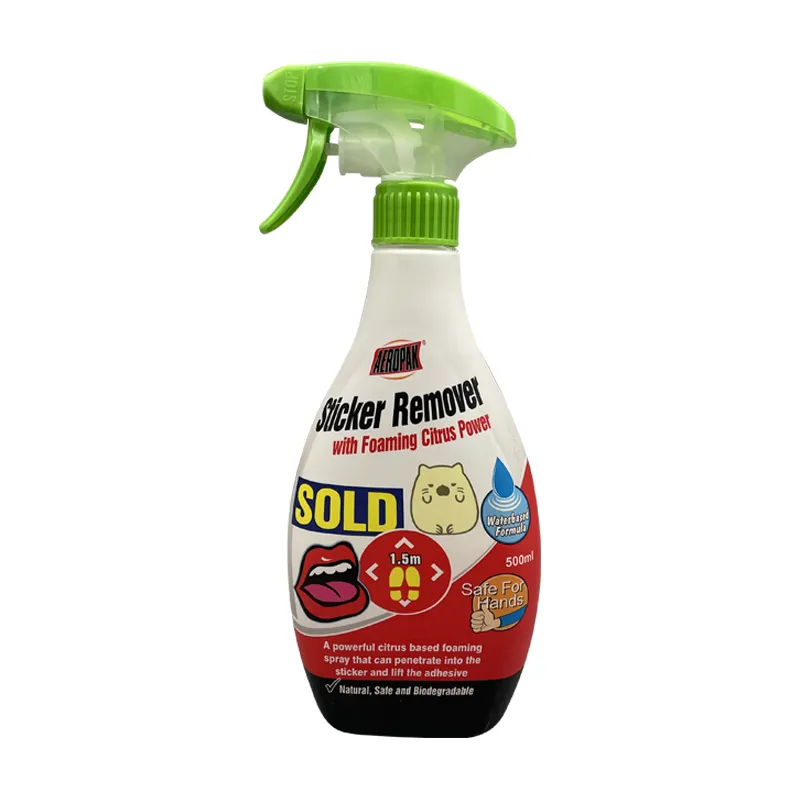 Aeropak High Quality 500ml Bottle Car Label Adhesive Glue Sticker Remover Agent Car Window Sticker Remover Cleaner Spray