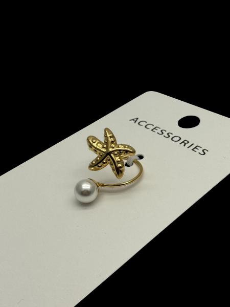 Fashion Starfish Shell Ring Stainless Steel Unisex Jewelry