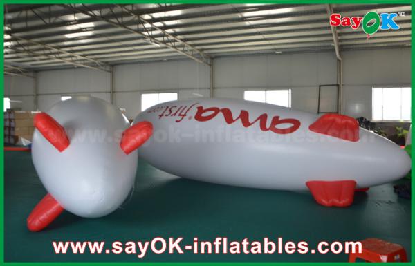 5m Floating Advertising Inflatable Balloon Helium Airplane Zeppelin For Promotion