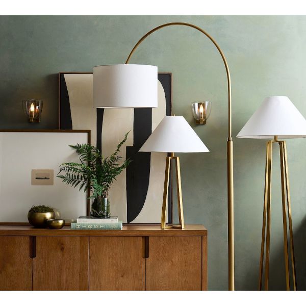 Brass Material Adjustable Height Floor Lamp with Warm White 3500K LED for Living Room Bedroom