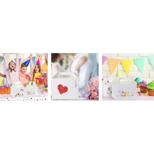 White Treat Boxes, Party Favor Boxes Gable Boxes Gift Boxes For Kids' Birthday Party, Wedding, Baby Shower, With Tag