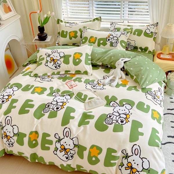 200TC de algodón lavado de lujo impresa poliéster cubierta de edredón de cama sábanas de cama conjunto para el rey