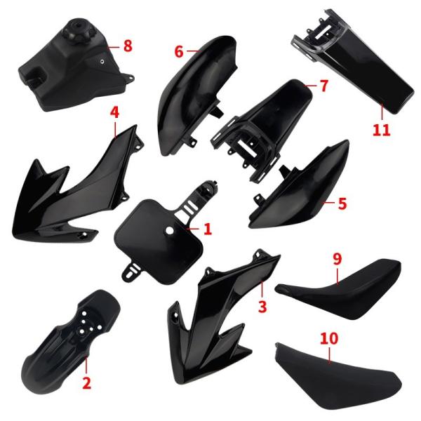 CRF50 Peças de plástico conjunto preto ou branco equipamentos de carrosseria de carrosseria guarda-louças guarda-lamas personalizado