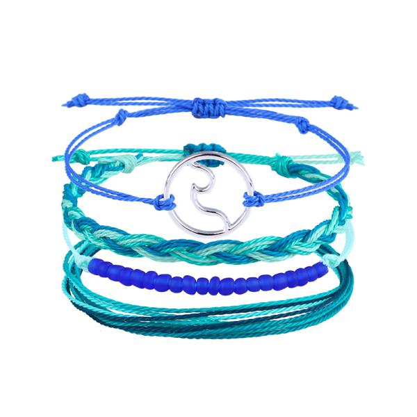 Colorful 16 8CM Wax Thread Braided Rice Bead Bracelet for Women Handcrafted Design