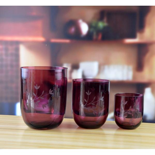 Подгоняйте вазу ручной резки формы цвета u декоративную стеклянную