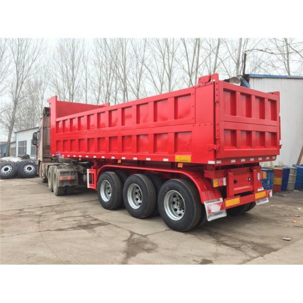 High Strength Steel End Dump Truck With BPW Axle / 30 Tons Semi Trailer Dump Truck