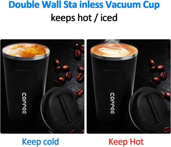 Taça de café de viagem 16 oz xícaras de café isoladas com tampa à prova de derramamento