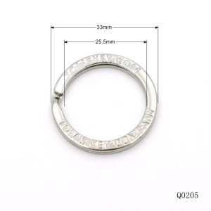 Silver Plated Split Key Ring Waterproof Flat Key Ring 25 mm Key Chain Accessorie