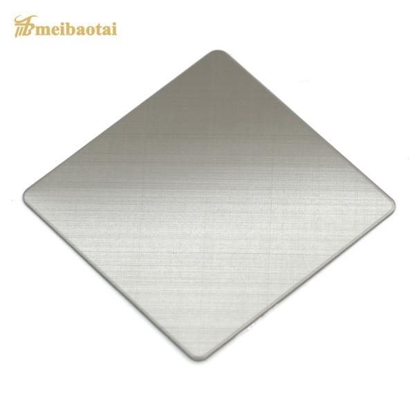 Silver Matte Brushed Decorative Stainless Steel Plate with 0.8mm Thickness and Four Feet Size