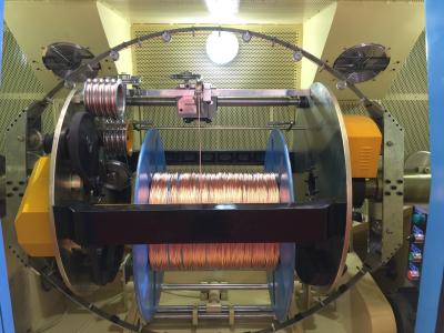 Sky Blue Copper Wire Bunching Machine / PLC Cable Twisting Machine