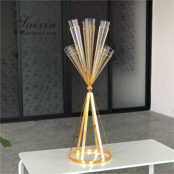 Novo design de flores de metal preto escorregadio para decoração de festa de evento