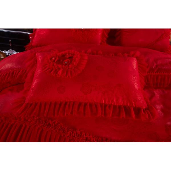 60 Count High End Шнурка Постельное белье Jacquard ткань Королева 100% органического хлопка листовки наборы