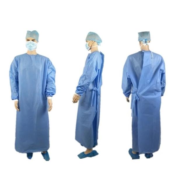 Disposable SMS nonwoven Medical Reinforced surgical Gown with hand towel