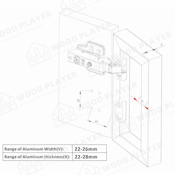 dobradiça hidráulica próxima macia grossa de 22mm-28mm para o armário