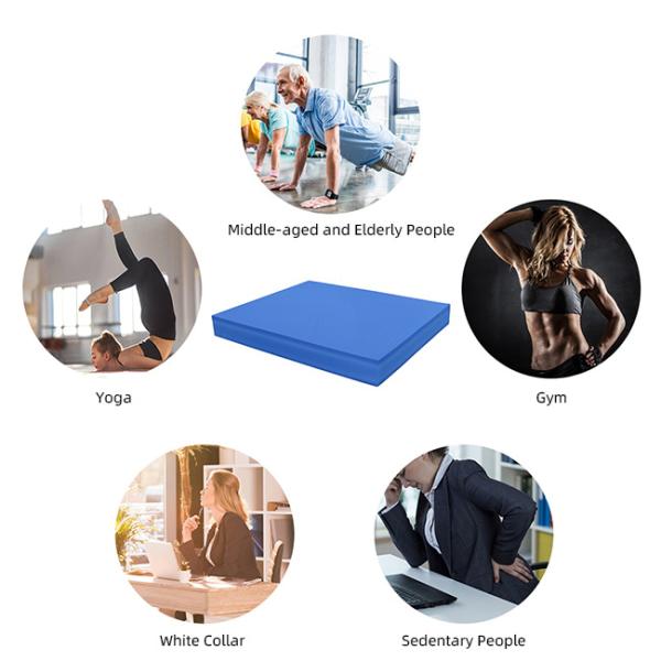 Durable TPE Balance Non Slip Yoga Mat Blue Black Purple