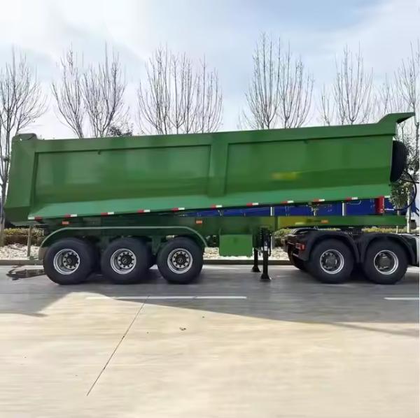 CIMC 3 Axles 60 Ton Hydraulic Dumper Semi Truck Transport Sand Stone Cargo Trailer Side Tipper Dump Semi-Trailer