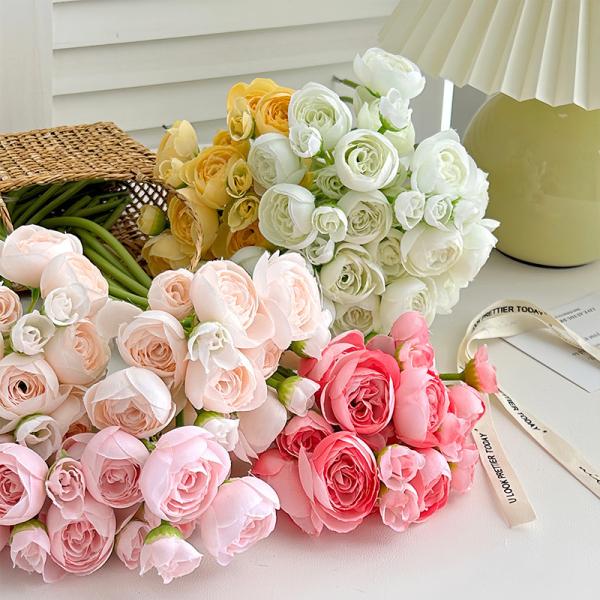 Ins-style lotus artificial flower wedding hall hand-held bouquet, fresh and simple home decoration photography props