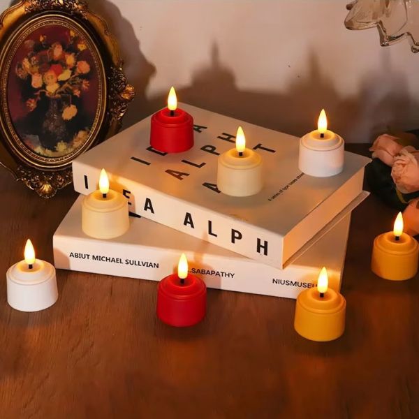Rechargeable Customizable Flameless LED Tea Lights with Timer Function for Home Decor and Events