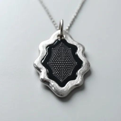 Men's Geometric Pendant:Sleek metal+matte black,elevates casual looks