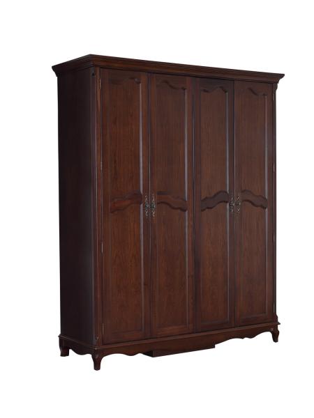 Rubber Wood Furniture Thailand solid wood King/Queen Bed in Leisure American style with Nightstand and Wardrobe