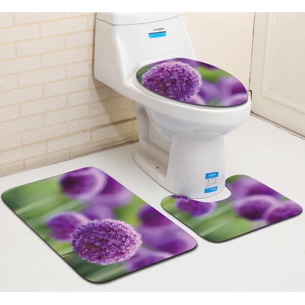Polyester Sunflower Toilet Seat Cushion Toilet Lid Cover Set