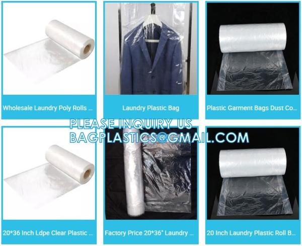 Compostable Dry Cleaning Perforated Clear biodegradable Garment/Laundry/Clothing Bags On Roll, Apparel Covers