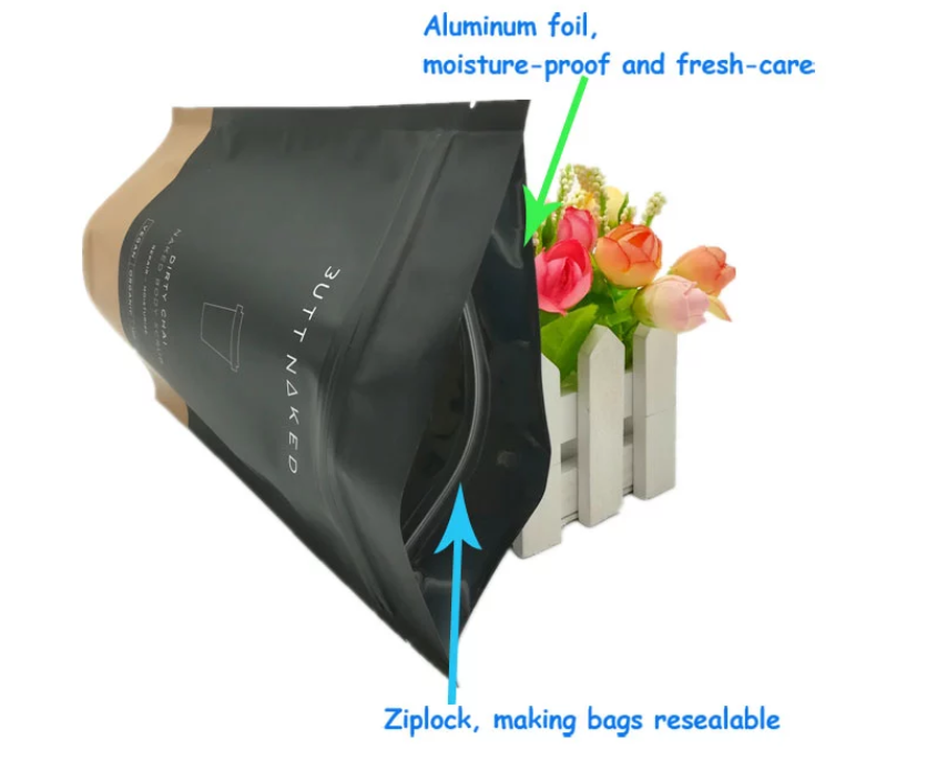 Anti Static Freestanding 85 microns Ziplock Aluminium Foil Bag