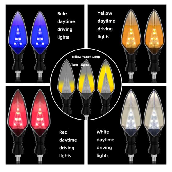 Lâmpadas de direção de motocicleta à prova d'água de voltagem universal de 12 V LED Indicador de sinal de virada
