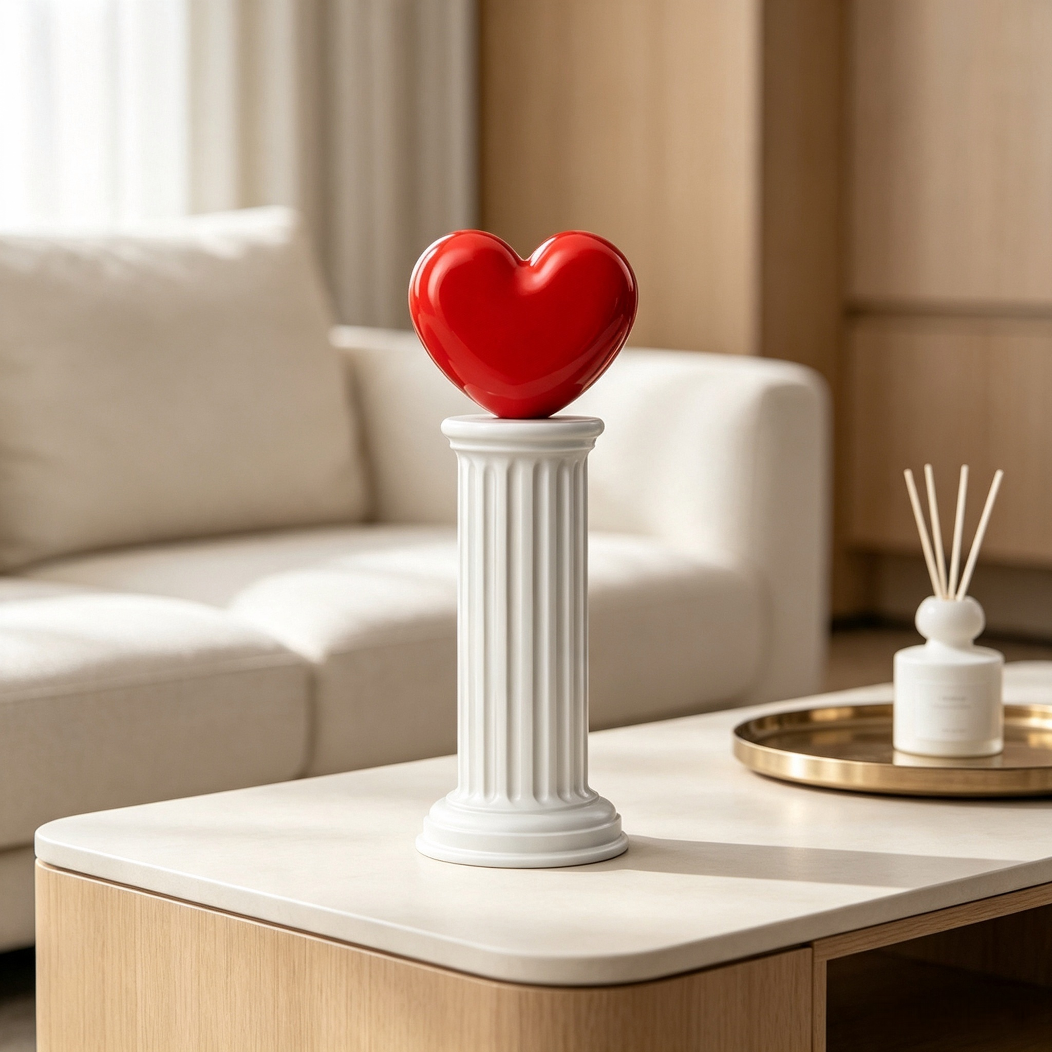 Desktop Decor Custom 3D Printing Sculpture Roman Column Heart