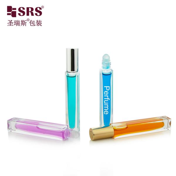 10ML Square Shape Roll On Bottles With 3D Printing Flowers Roller Ball Bottle