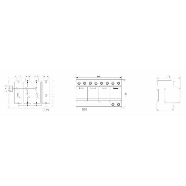 BR-25M 3+1  150V 275V 320V 440V Surge Protective Device Surge type 1 surge protection SPD Supplier three phase power surge protector  Überspannungsableiter