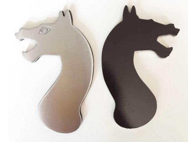 Custom innovative kitchen tool blank laser etch stainless steel horse shape beer bottle opener fridge magnet