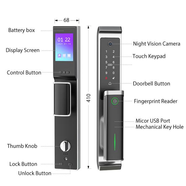 Fechamento biométrico inteligente da impressão digital e fechadura da porta Keyless com Longlife