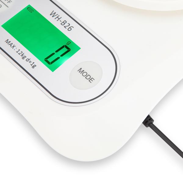 Recommandation de poids maximum de 12 kg Balance de cuisine numérique rechargeable USB pour gros bols et pesage des aliments