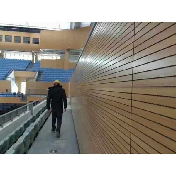 28/4mm Gym Veneer Linear Grooved Acoustic Wall Panels Sound Absorption Isolation Board