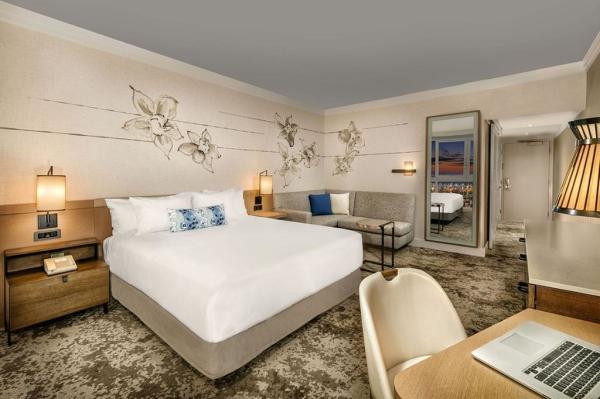 Phuket travel hotel new furinture supplier from China for Bedroom set by wood bed with table desk and fabric sofa chair