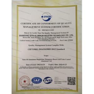 Shandong Qitai Aluminum Technology Co., Ltd. Certifications