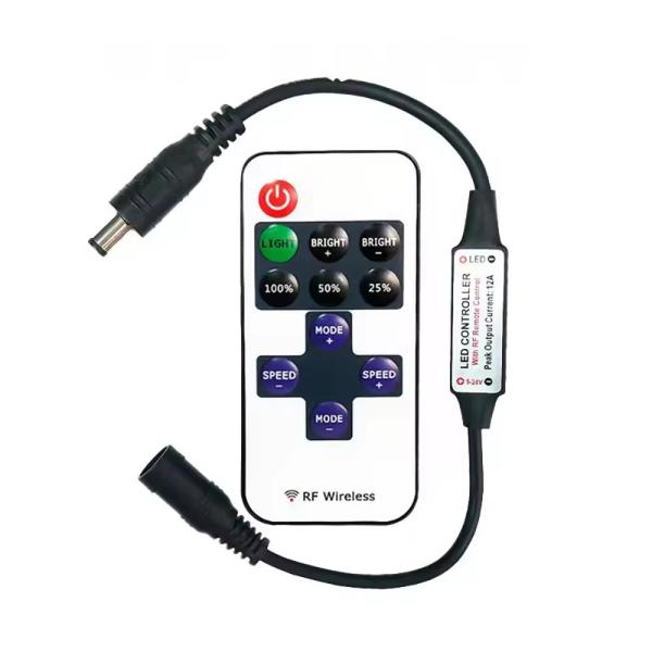 Best Seller Mini Led Controller 11keys 5V 12V 24V Single Color Controller RF Wireless Touch Remote Brightness Led Dimmer