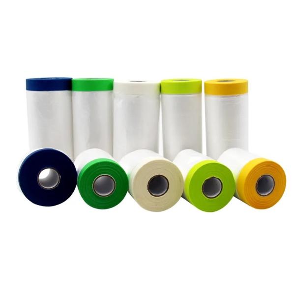 Folded Pre Taped Masking Disposable Car Paint PE Masking Film