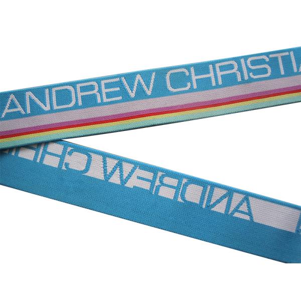 Широкая эластичная резиновая лента нейлона/полиэстера/нижнего белья хлопка с изготовленным на заказ логотипом