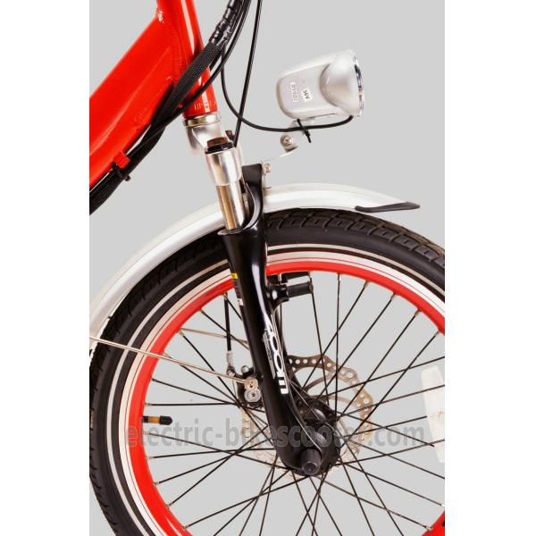 Red Citizen Lightweight Electric Folding Bike 20 Inch 36V 250W V Brake