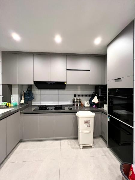 Ensemble d'armoires de cuisine peintes pour un entretien sans effort pour appartement
