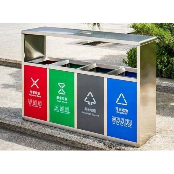 WASTE Stainless Steel Sorting Dump Type Closed Automatic Plastic Hdpe Garbage Bin