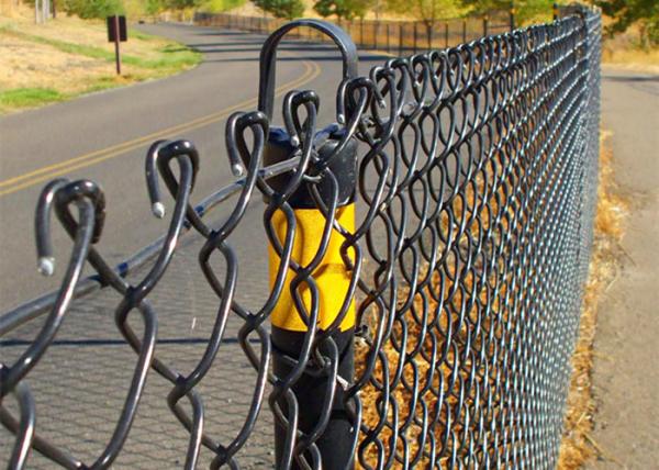 Verde escuro Chain Link Fence Roll Elétrico de prata galvanizado 10m com revestimento de PVC