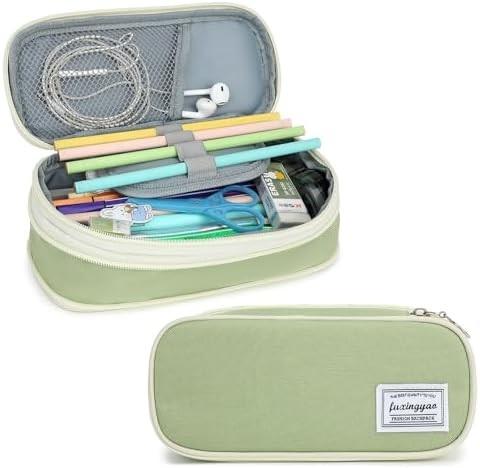FUXINGYAO PENCIL CASE, MULTI- SLOT PENCIL POUCH, PORTABLE PENCIL BAG, PEN CASE FOR& OFFICE(BLACK)