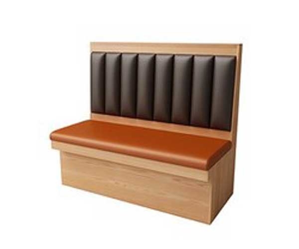 Cabine en bois moderne d'aliments de préparation rapide de restaurant posant les meubles commerciaux de cantine