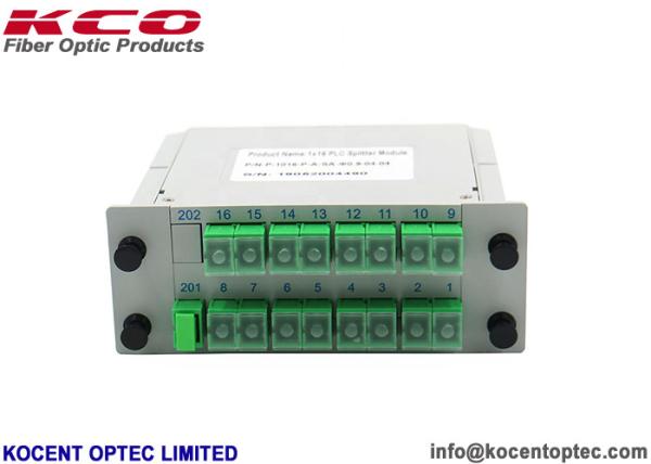 High Reliability 1*16 Fiber Optic Splitter 1x16 LGX Moduler Casette For 19'' Patch Panel
